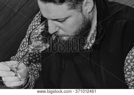 Sommelier, Cavist. Training In School Sommelier. Wine School. Wine Tasting. Tinted.