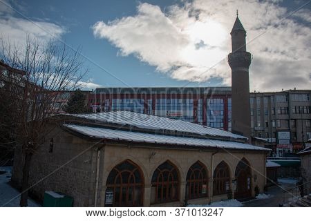 24 January 2020 Sivas / Turkey Şems-i Sivasi Square Mosque