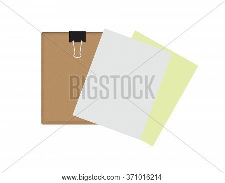 Files And Documents On Flat Surface Vector Isolated