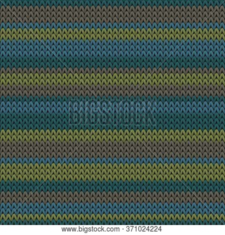 Close Up Horizontal Stripes Knit Texture Geometric Vector Seamless. Blanket Knitwear Structure Imita