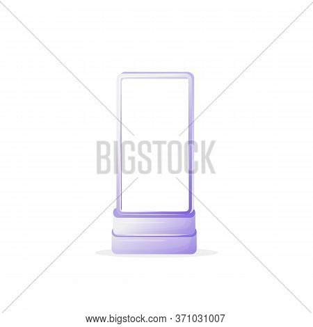 Modern Vector Advert Board Sign Illustration. Urban Vertical Stand For Placard. Commercial Billboard