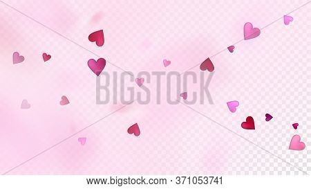 Flying Hearts Vector Confetti. Valentines Day Wedding Pattern. Rich Vip Gift, Birthday Card, Poster 