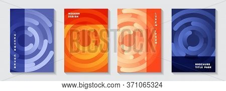 Business Catalog Title Pages Collection. Graphic Flyer Circles Goemetry Vector Backgrounds. Aim Goal