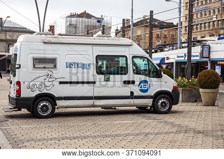 Lausanne, Switzerland - March 31, 2018: Bus Of Abs Foundation. The Abs Foundation Manages Various Pr