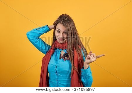 Hand Pointer With Forefinger Pointing Aside. Index Finger To Show Direction. Means Choosing, Introdu