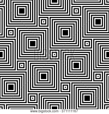 Pythagorean Tiling. Seamless Surface Pattern Design With Flooring Ornament. Squares Tessellation Vec