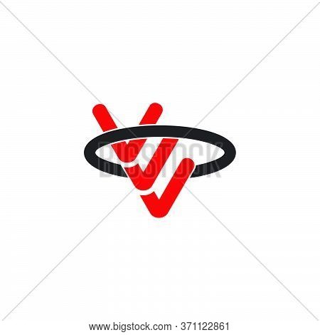 Letter V Circle Ring Motion Design Logo Vector