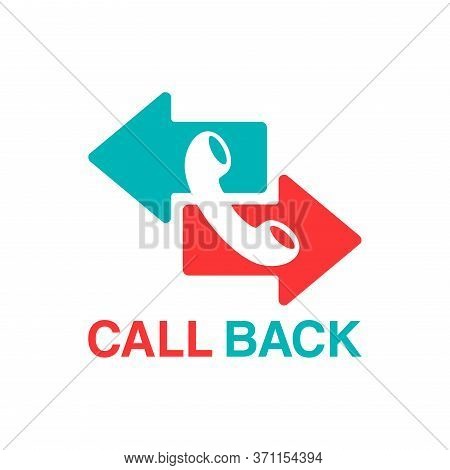 Call Back Icon  - Phone Handset Pictogram With Right And Left Direction Arrow Which Symbolizes Callb
