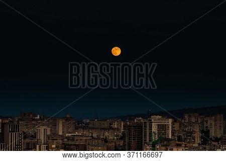 Moon Over Tbilisi's Downtown