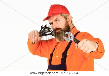 Professional Tools. Replacement Parts. Man Hold Wrench Tools. Diagnose Problem Accurately And Quickl