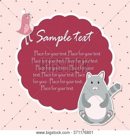 Heartfelt Greeting Card With Bird And Cat