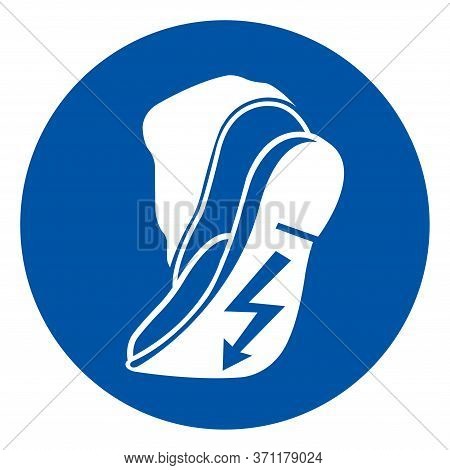 Use Anti Static Footwear Symbol Sign ,vector Illustration, Isolate On White Background Label. Eps10