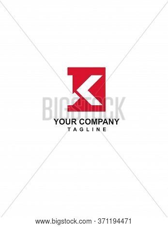 K, Ik Initials Rectangle Geometric Logo And Vector Icon