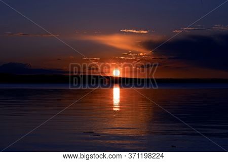 A Wery Beautiful Sunset Over Vättern In Jönköping