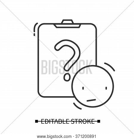 Consumer Survey Icon.clipboard And Question Mark With Puzzled Pictogram. Marketing Research, Custome