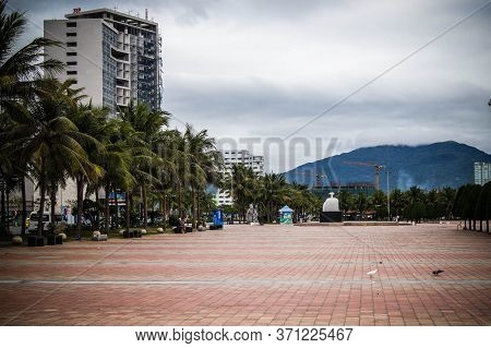 Da Nang, Vietnam - March 15, 2016: The Promenade Without People
