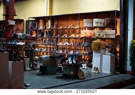 Hoi An, Vietnam - March 23, 2016: Leather Goods In The Asian Market