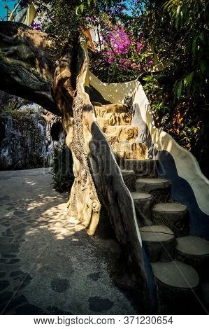 Da Lat, Vietnam - April 4, 2016: Stone Stairs In Crazy House