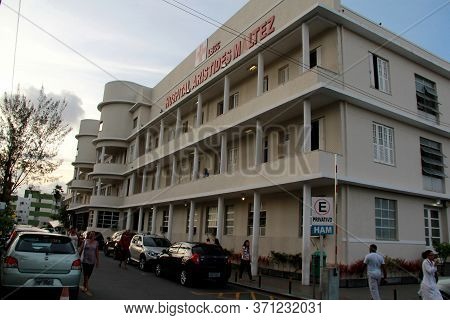 Salvador, Bahia / Brazil - October 27, 2014: Facade Of The Aristides Maltez Hospital In The Brotas N