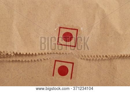 Non Veg Icon On Food Parcel, Macro Close-up, Non Veg