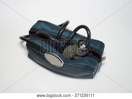 Medical Toolkit In A Blue Plastic Case