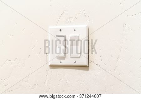 Indoor Multiple Rocker Light Switch With Broad Flat Levers And Cover Plate