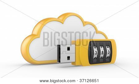 Usb Flash Drive With Combination Lock And Cloud