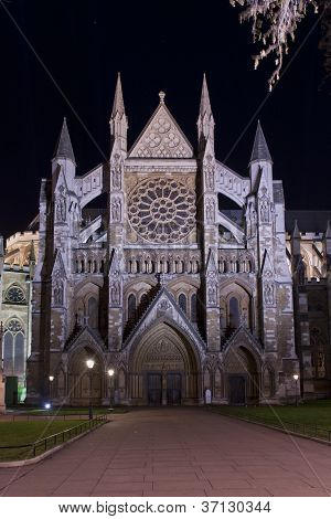 Gece ışıklı Westminster Abbey