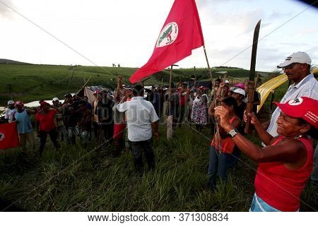 Itamaraju, Bahia / Brazil - April 26, 2010: Rural Workers, Members Of The Landless Movement - Mst - 