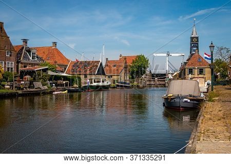 Hindeloopen A Beautiful Town In The Netherlands On The Ijsselmeer, Province Of Friesland With Canal 