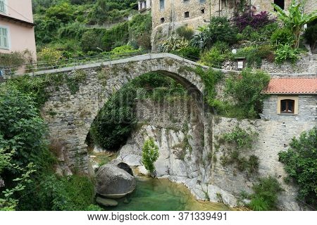 View Of The Rocchetta Nervina Sitano Village Within The Liguria Region - Italy