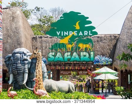 Phu Quoc, Vietnam - February 12, 2018: View Of The Entrance To The Vinpearl Safari Zoo Park.