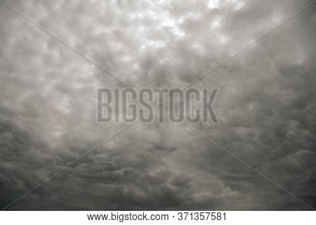 Dark Clouds On Sky Before Rainy And Storm - Image