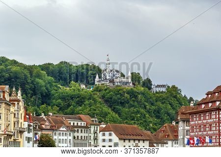 Chateau Gutsch Is A Historic Chateau On The Hill In Lucerne, Switzerland