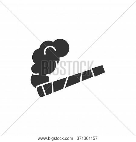 Pre Roll Cigarette Black Glyph Icon. Cbd Cannabis Product Sign. Pictogram For Web Page, Mobile App, 