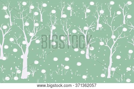 Tree Abstract Seamless Pattern. Modern Digital Design.