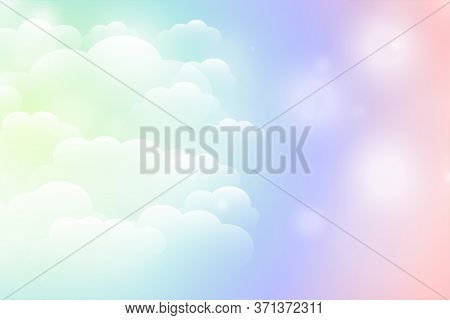 Dreamy Magical Shiny Clouds Background In Vibrant Colors