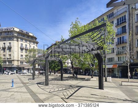 Sofia, Bulgaria - May 5, 2020: Slaveykov Square At The Center Of City Of Sofia, Bulgaria
