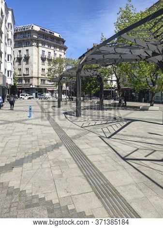 Sofia, Bulgaria - May 5, 2020: Slaveykov Square At The Center Of City Of Sofia, Bulgaria
