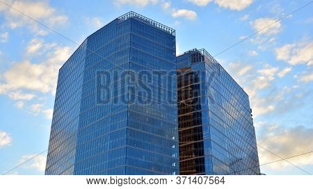Warsaw, Poland. 14 June 2020. Roundabout Daszynski. New Skyscrapers In The Financial District Of Dow