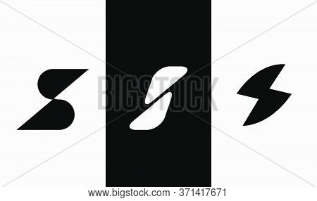 Set Of 3 Dynamic And Creative Monograms For Letter S. Vector Logo Elements For Companies Branding