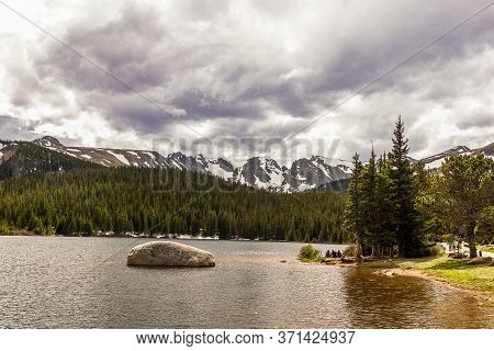 Brainard Lake And Indian Peaks Near Nederland, Colorado, On A Spring Day