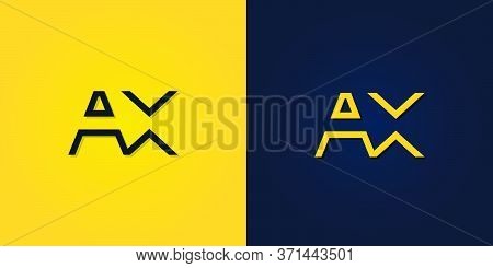 Minimalist Abstract Initial Letter Ax Logo. This Logo Incorporate With Abstract Letter In The Creati