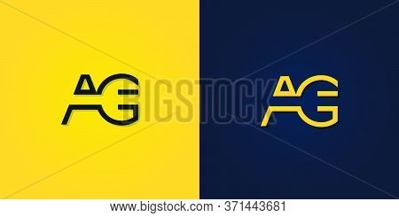 Modern Abstract Initial Letter Ag Logo. This Logo Incorporate With Abstract Letter In The Creative W