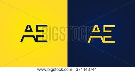 Creative Minimal Abstract Initial Letter Ae Logo