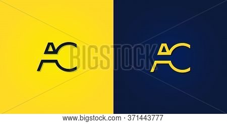 Minimalist Abstract Initial Letter Ac Logo. This Logo Incorporate With Abstract Letter In The Creati