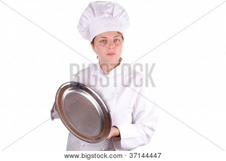 Junge weibliche Chef Uniform