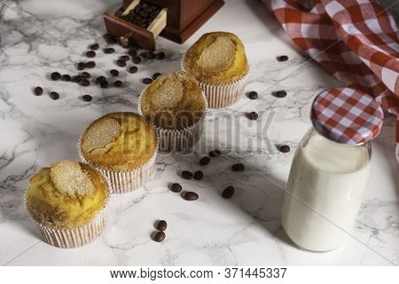 Four Delicious Cupcakes From Above