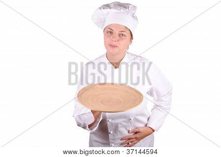 Junge weibliche Chef Uniform