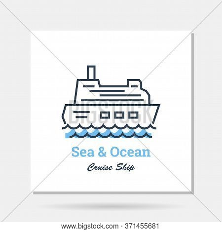 Vector Simple Company Logo Example - Sea And Ocean, Cruse Ship